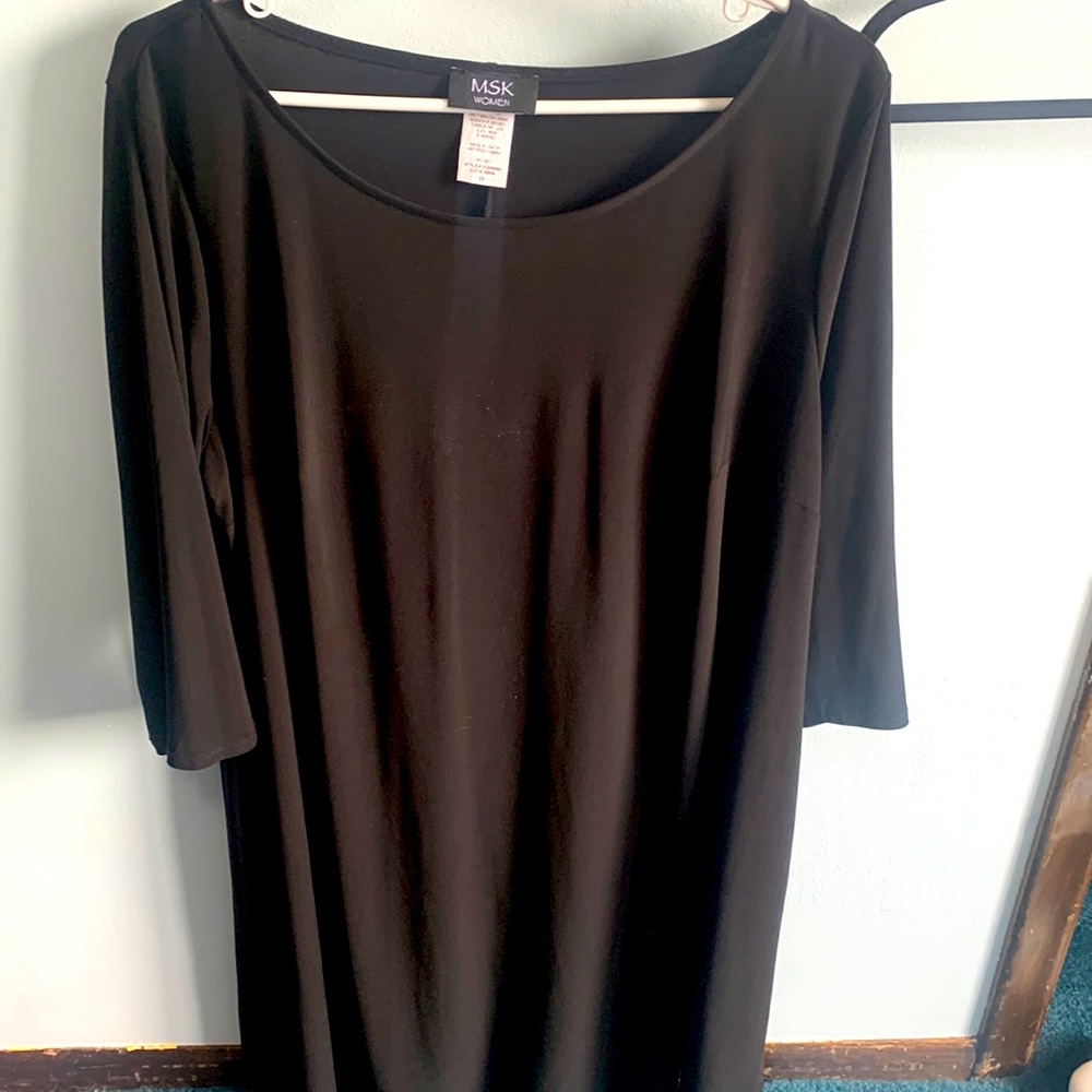 MSK Long Sleeve Black Swing Dress
